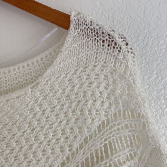 Villa Clothes Cable Knit Sweater White Long Sleeves Size L - Picture 3 of 5